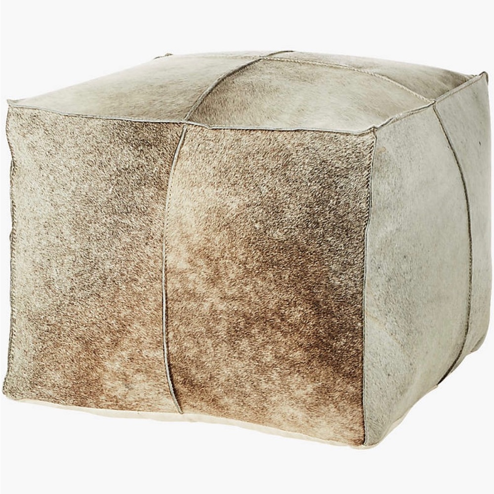 COPY - CB2 Gray Hide Pouf(s)